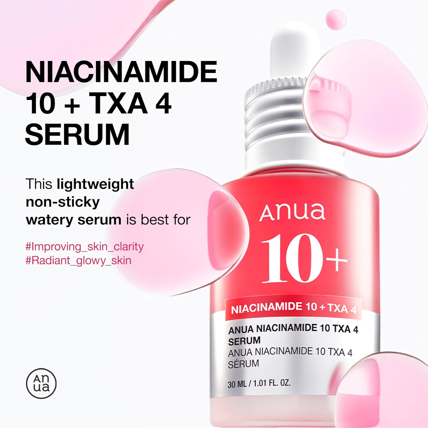 ANUA - Niacinamide 10 + TXA 4 Serum with Hyaluronic Acid and Vitamin B12