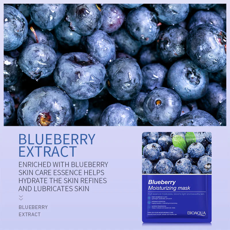 BIOAQUA - Blueberry Moisturizing Face Sheet Mask