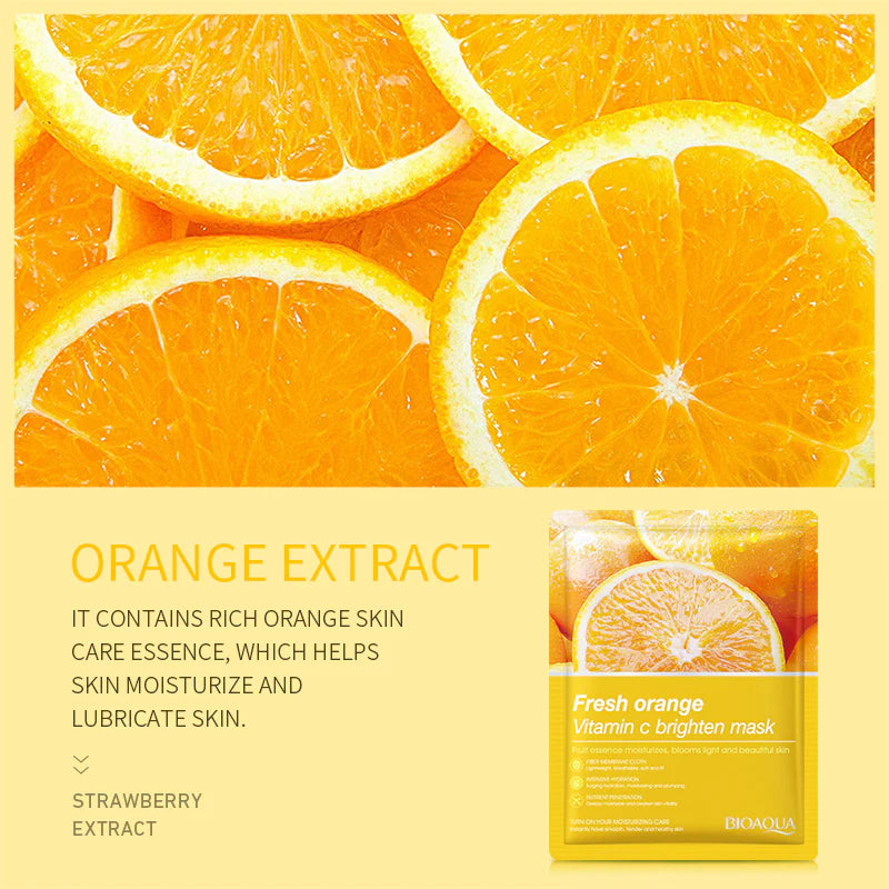BIOAQUA - Fresh Orange Vitamin C Brighten Face Sheet Mask