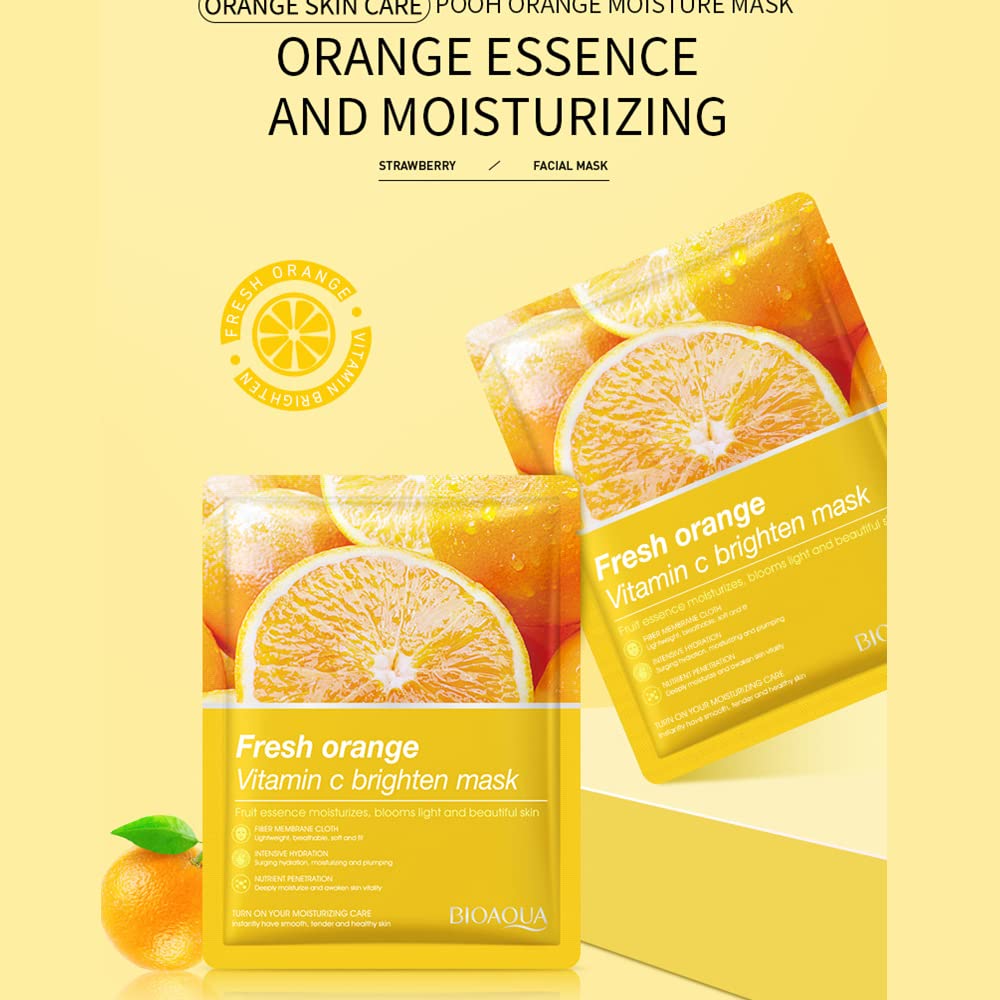 BIOAQUA - Fresh Orange Vitamin C Brighten Face Sheet Mask