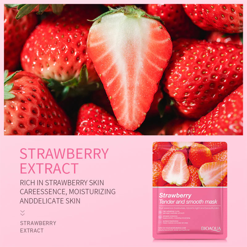 BIOAQUA - Strawberry Tender and Smooth Face Sheet Mask